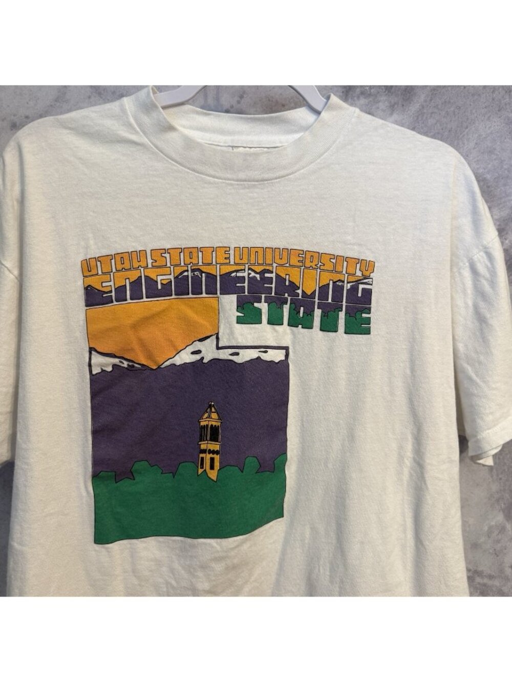 Vintage 90s Utah State University T Shirt Engineering State USA Size XL